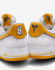 Nike Air Force 1 Low Kobe Bryant Lakers Home sneakers basse uomo e donna pelle giallo viola, dettaglio tallone