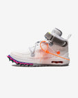 Nike Air Force 1 Mid Off-White White sneakers alte uomo e donna pelle bianco, vista laterale