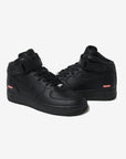 Nike Air Force 1 Mid Supreme Black sneakers alte uomo e donna pelle nero, dettaglio tomaia