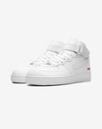 Nike Air Force 1 Mid Supreme White sneakers alte uomo e donna pelle bianco, vista frontale