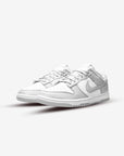 Nike Dunk Low Gray Fog sneakers basse uomo e donna in pelle grigio, vista frontale