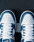 Nike Dunk Low Industrial Blue Sashiko sneakers basse uomo e donna in pelle blu, vista frontale