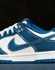 Nike Dunk Low Industrial Blue Sashiko sneakers basse uomo e donna in pelle blu, dettaglio tomaia
