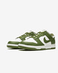 Nike Dunk Low Medium Olive sneakers basse donna in pelle verde oliva, vista frontale