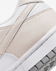 Nike Dunk Low Next Nature White Light Orewood Brown sneakers basse donna in pelle bianco marrone, vista dall'alto