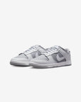 Nike Dunk Low Retro White Grey sneakers basse uomo e donna in pelle bianco grigio, vista frontale