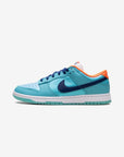Nike Dunk Low Baltic Blue Total Orange sneakers basse uomo e donna in pelle blu arancione, vista laterale