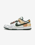 Nike Dunk Low Sail Multi-Camo sneakers basse uomo e donna in pelle bianco, vista laterale