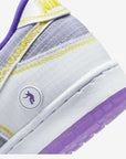 Nike Dunk Low Union Passport Pack Court Purple sneakers basse uomo e donna in pelle viola, dettaglio tallone