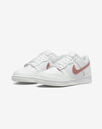 Nike Dunk Low White Pink sneakers basse bambino in pelle bianco rosa, vista frontale