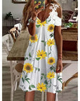 Abito mini donna spalle scoperte – scollo a V, taglio fluido a trapezio