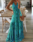 Abito lungo donna in tessuto leggero, stile boho