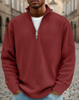Maglione Uomo Collo Alto Zip in Maglia