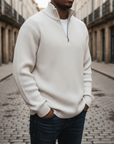 Maglione Uomo Collo Alto Zip in Maglia