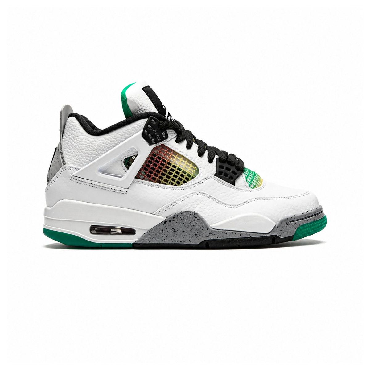Nike Air Jordan 4 Retro Lucid Green Rasta Nero Verde Rosso Uomo - 1