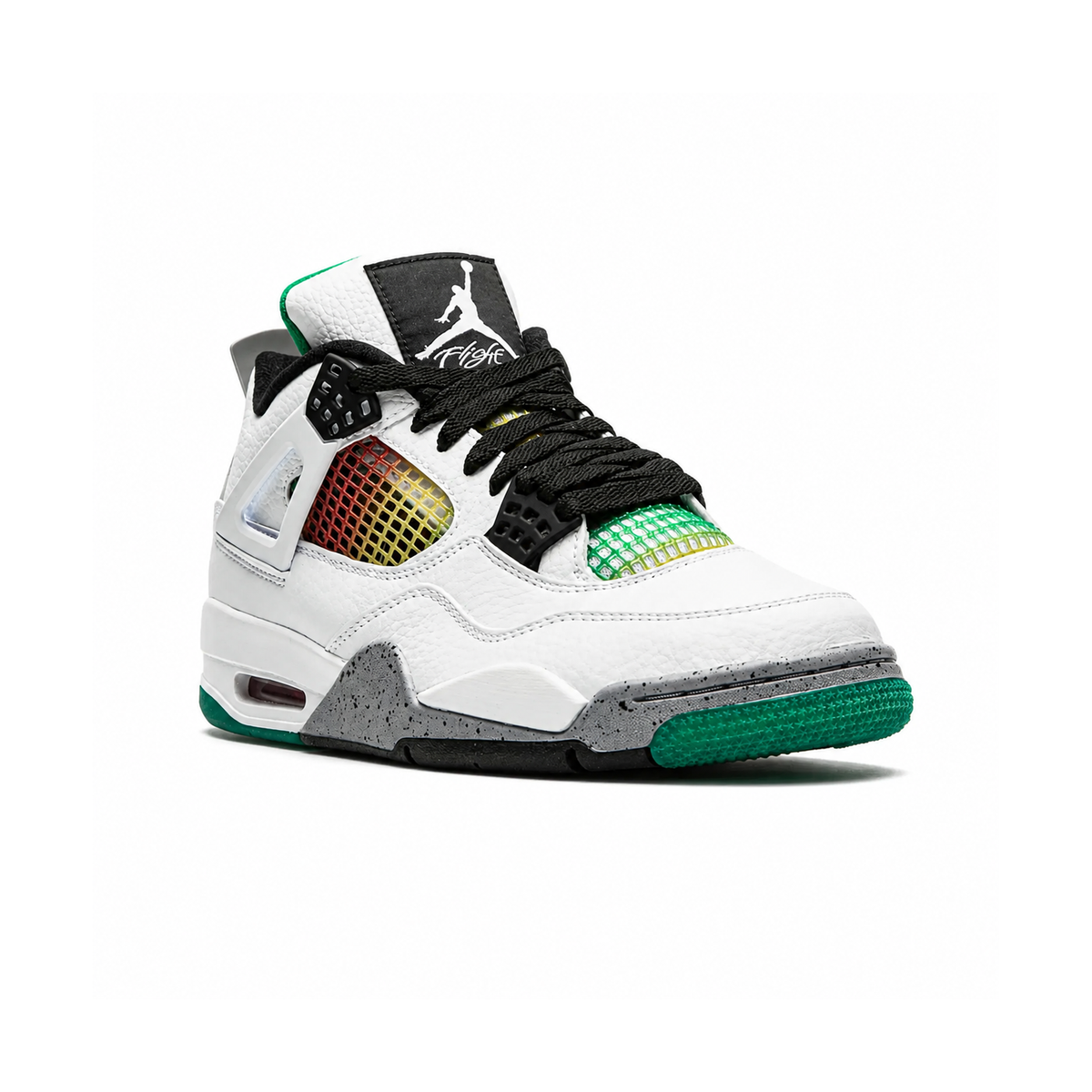 Nike Air Jordan 4 Retro Lucid Green Rasta Nero Verde Rosso Uomo - 2