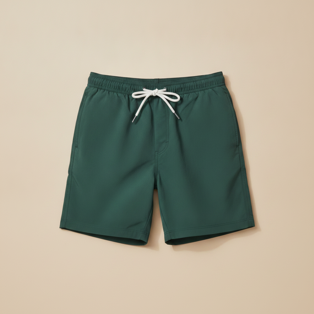Costume Uomo Boxer ad Asciugatura Rapida – Tinta Unita Essenziale - Verde Bottiglia