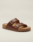Sandali Uomo a Doppia Fascia – Eleganti in Pelle Estivi - Marrone