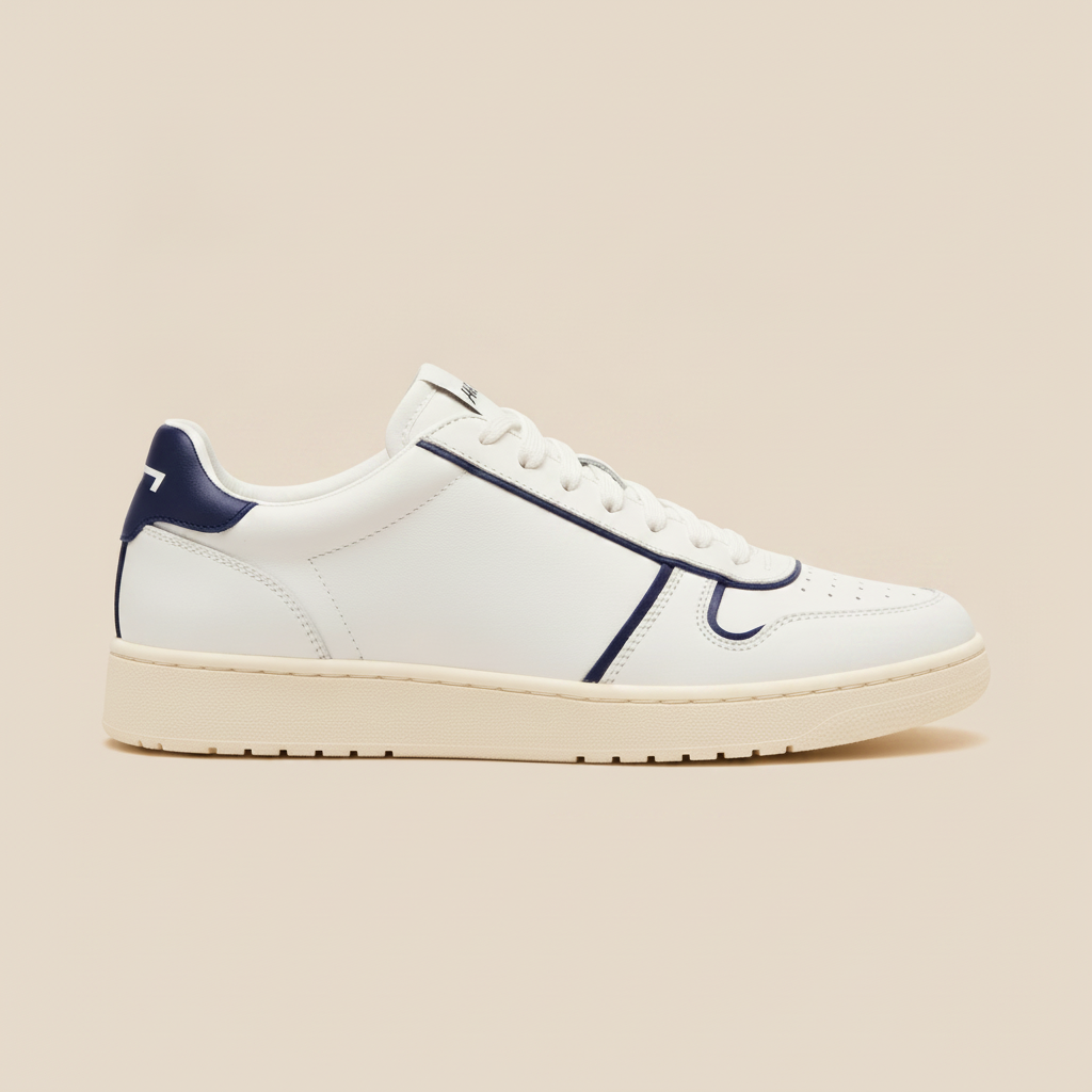 Sneakers Uomo Basse con Dettagli a Contrasto – Design Moderno - Navy e Bianco