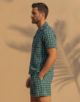 Completo Coordinato Uomo Camicia Tartan Estivo e Pantaloncini - vista laterale