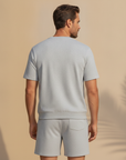Completo Coordinato Uomo Felpa Leggera e Pantaloncini - vista posteriore