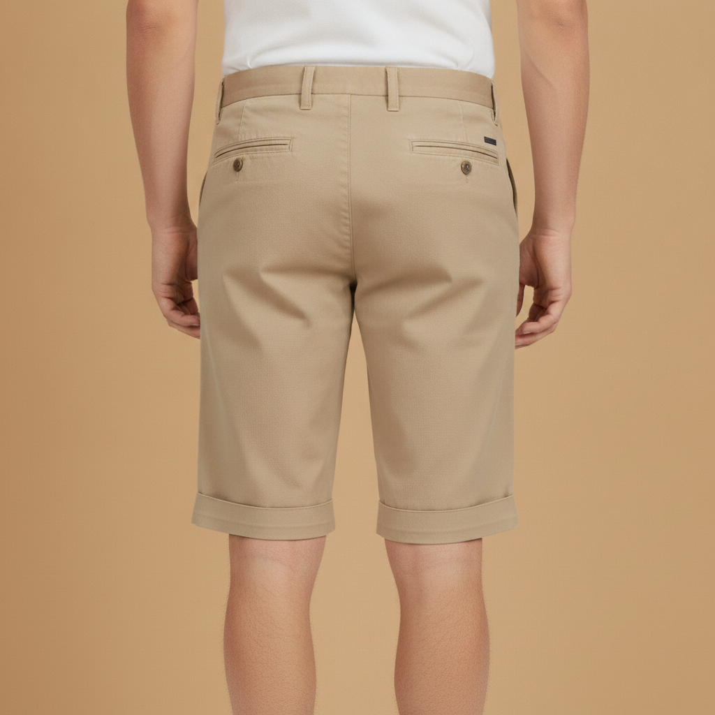 Bermuda Chino Uomo con Risvolto – Dettaglio Curato ed Elegante - vista posteriore