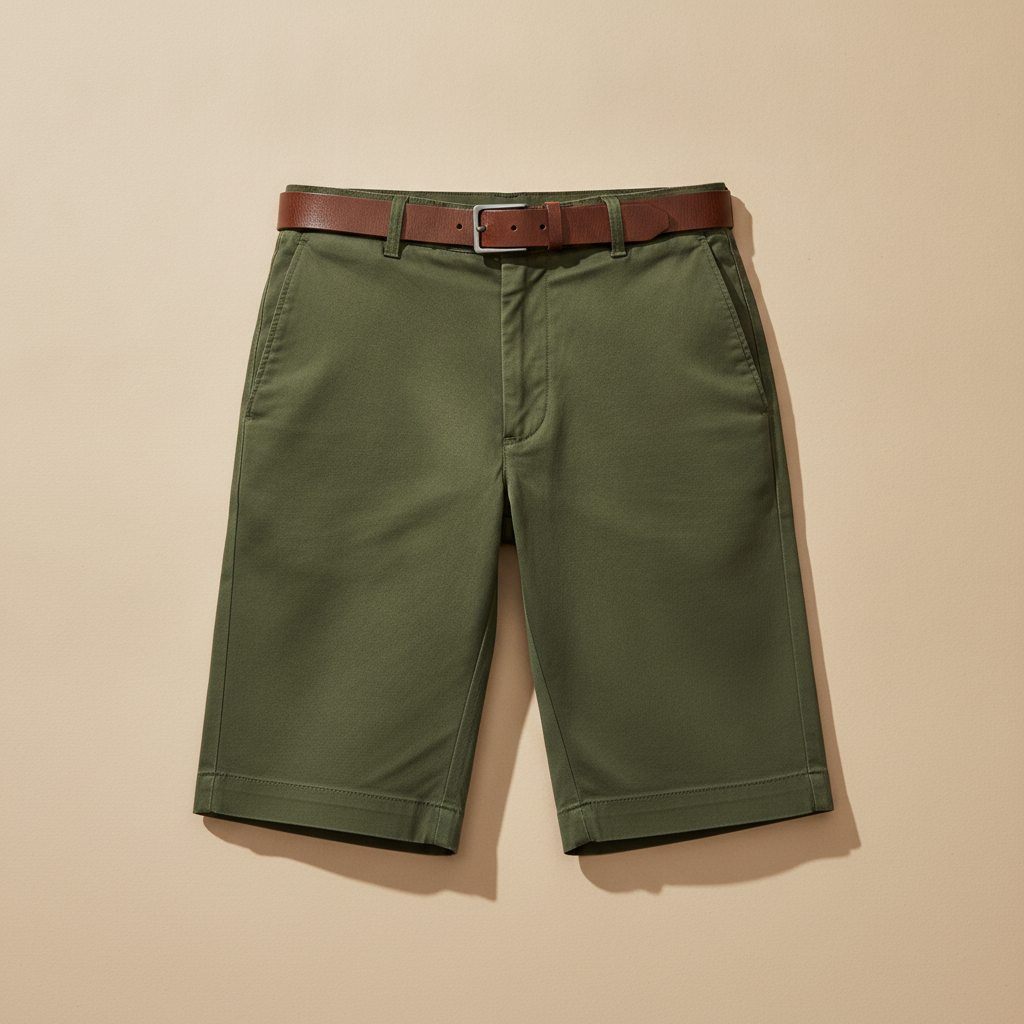 Bermuda Chino Uomo in Cotone – Eleganti e Versatili per l'Estate - Verde Militare