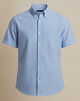 Camicia Uomo Oxford Manica Corta – Versatile ed Elegante Estiva - Celeste