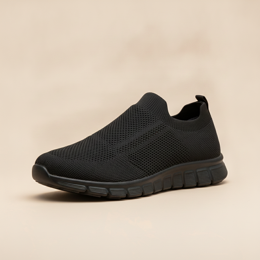 Sneakers Uomo Sportive Leggere in Mesh – Comfort Quotidiano Attivo - Nero