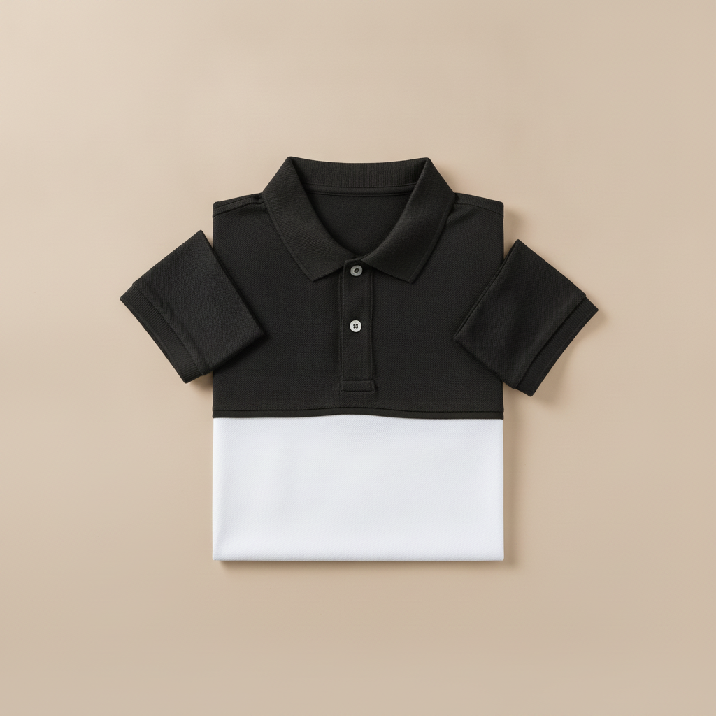 Polo Uomo Color Block Sportiva – Design Bicolore Dinamico - Nero e Rosso