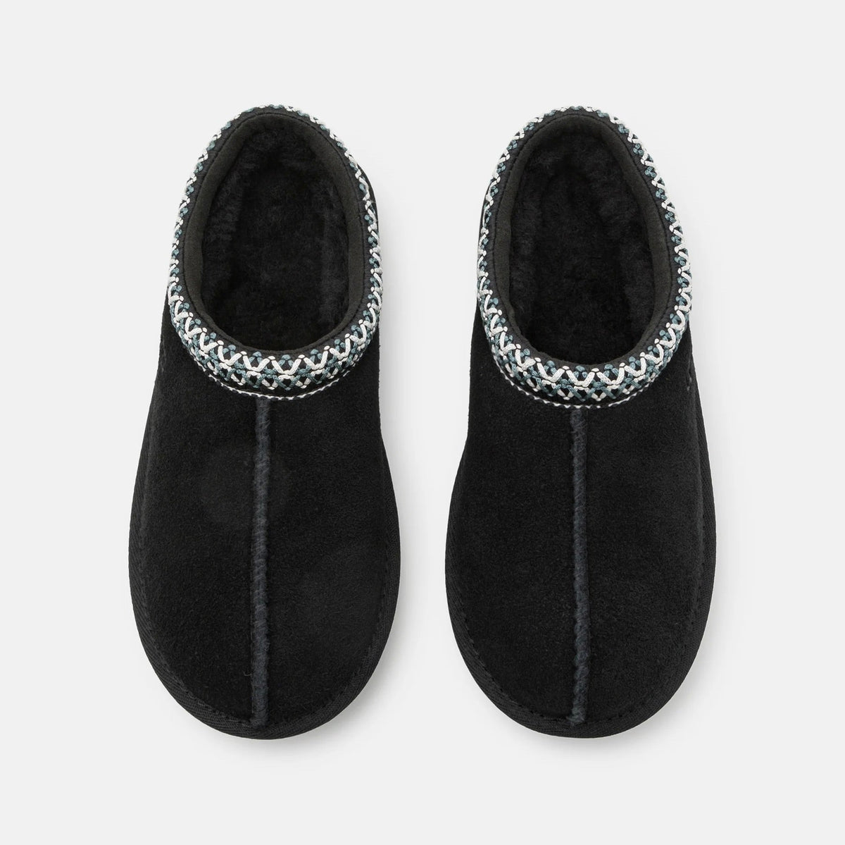 UGG Tasman II Black ciabatte chiuse uomo e donna in pelle scamosciata e montone nero, dettaglio interno
