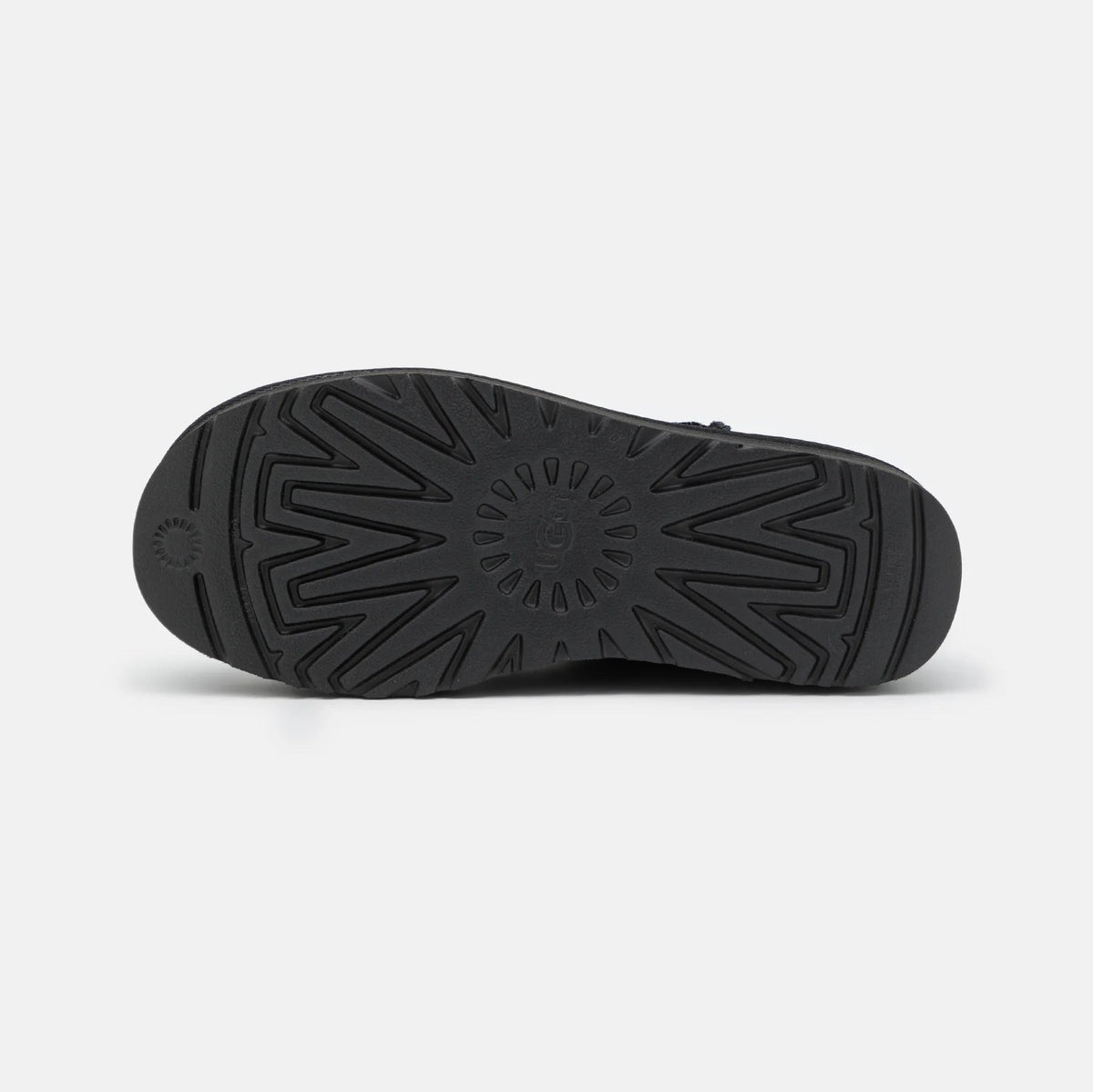 UGG Classic Ultra Mini Platform Black stivaletti con zeppa donna in pelle scamosciata e montone nero, vista posteriore