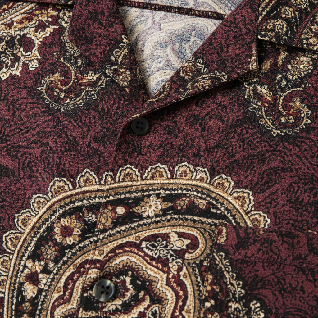 Completo Coordinato Uomo Camicia Paisley e Pantaloncini - dettaglio