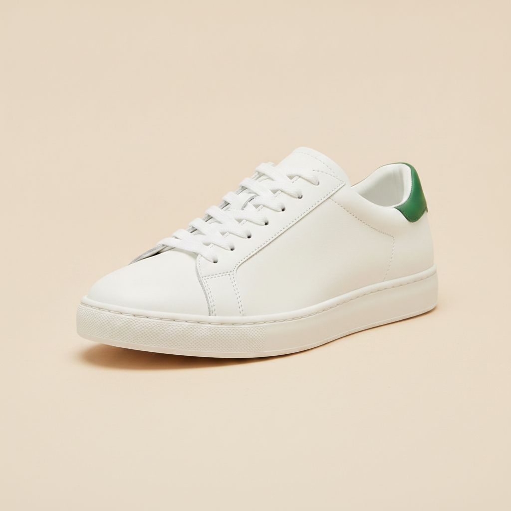Sneakers Uomo Bianche Classiche – Stile Tennis Senza Tempo - vista 3-4