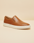 Sneakers Uomo Slip-On in Pelle – Senza Lacci Eleganti e Comode - Cammello