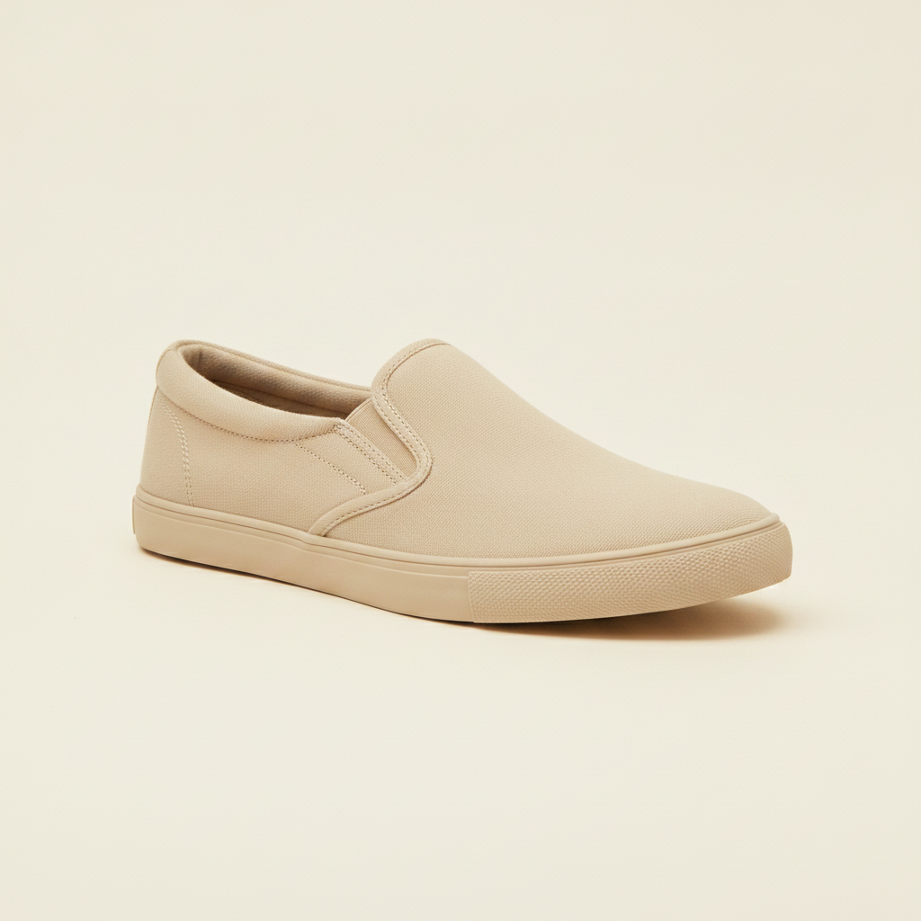 Scarpe Uomo Slip-On in Tela – Mocassino Casual Estivo Senza Lacci - Beige