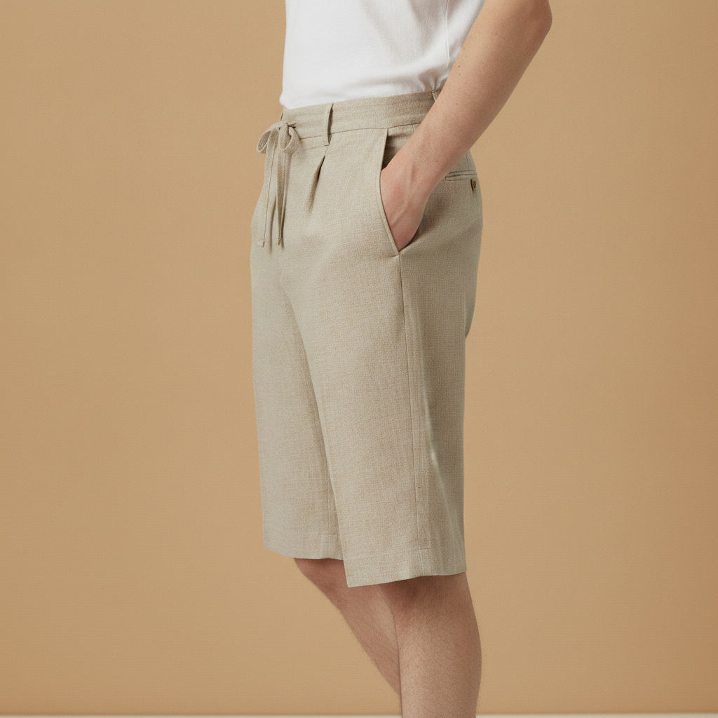 Pantaloncini Uomo in Misto Lino – Leggeri e Traspiranti - vista laterale