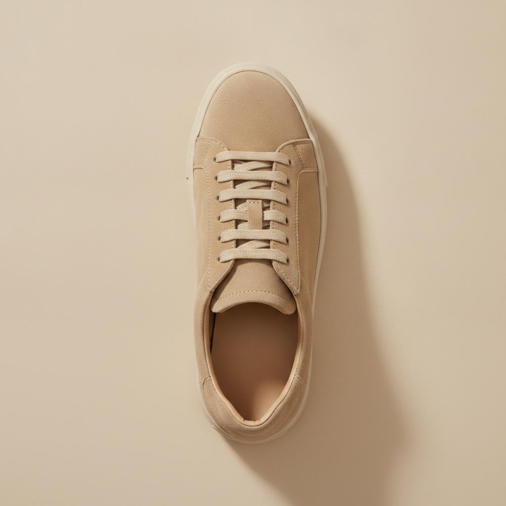 Sneakers Uomo in Pelle Scamosciata Beige – Casual Chic Naturale - vista dall'alto