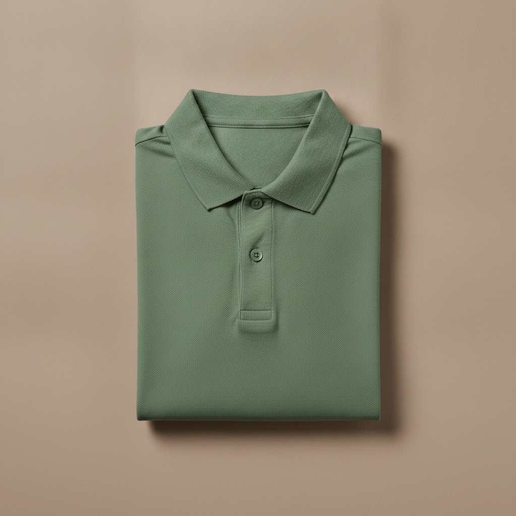 Polo Uomo in Cotone Biologico – Scelta Sostenibile e Morbida - Verde Salvia