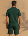 Completo Coordinato Uomo Polo Zip e Bermuda - vista posteriore