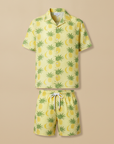 Completo Coordinato Uomo Camicia Stampa Frutti Tropicali e Pantaloncini - Frutti Blu