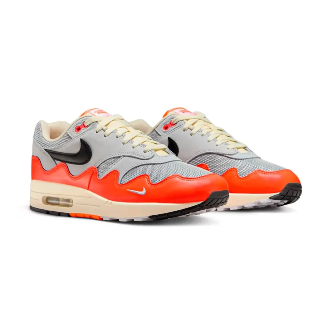Nike Air Max 1 Patta Waves Hyper Crimson Pure Platinum Arancione Unisex - 2