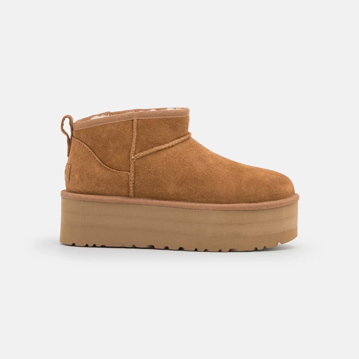 UGG Classic Ultra Mini Platform Chestnut stivaletti con zeppa donna marrone chestnut, vista laterale