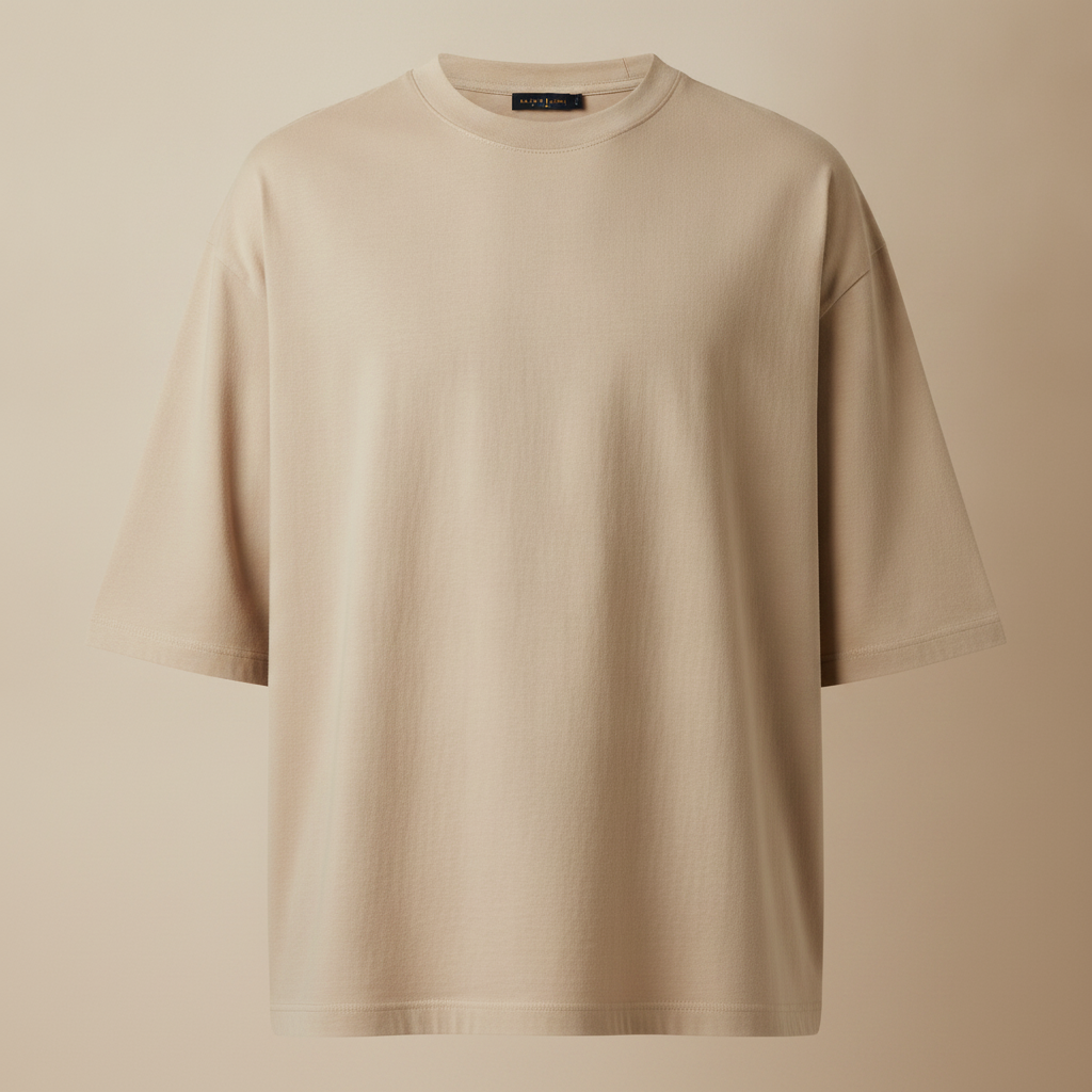 T-shirt Uomo Oversize Streetwear – Vestibilità Ampia Urban - Beige