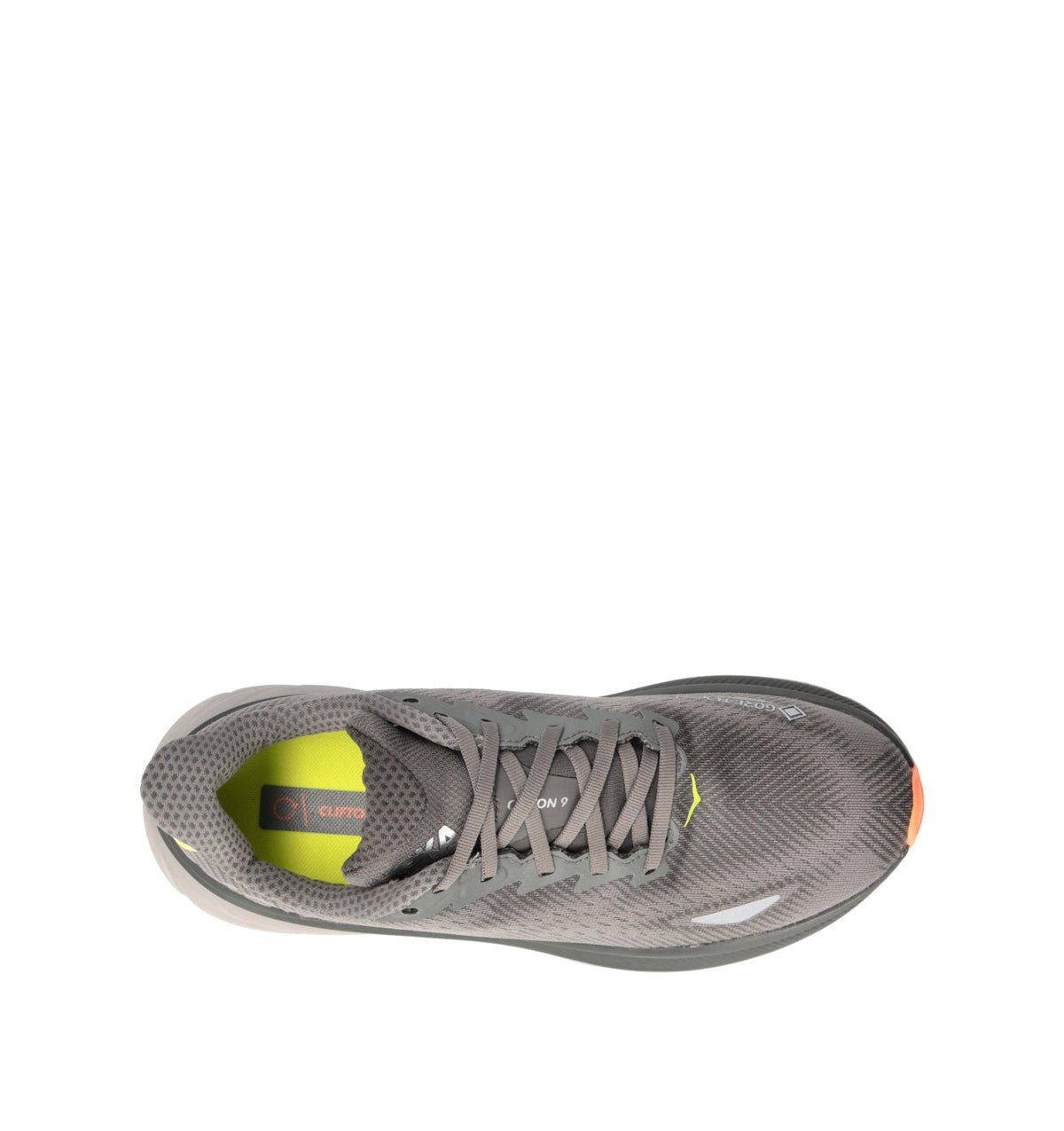 Hoka One One Clifton 9 GTX Scarpa running uomo grigia in gore-tex