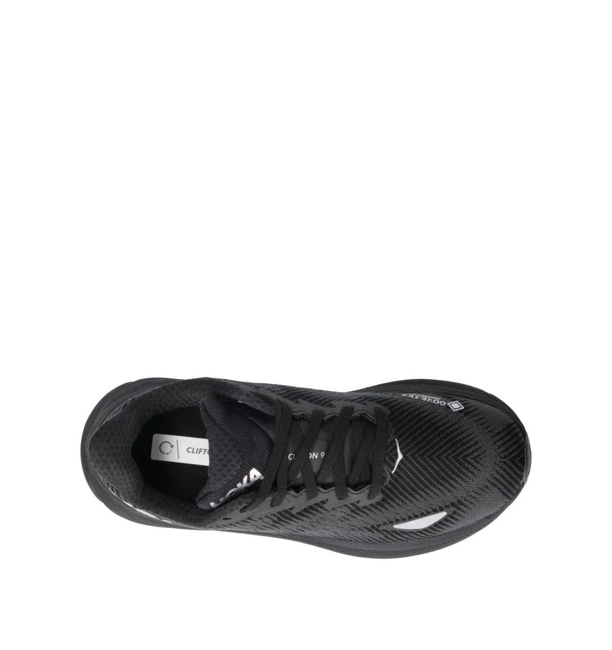 Hoka One One W Clifton 9 GTX Scarpa running donna nera in gore-tex