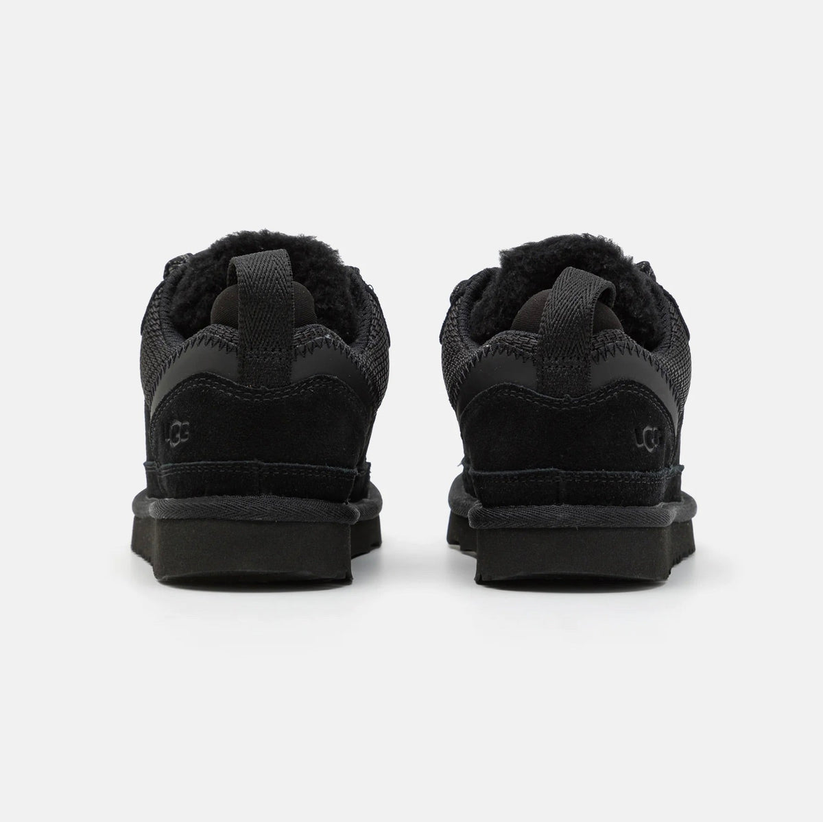 UGG Lowmel Black sneakers uomo e donna in pelle scamosciata nero, dettaglio suola