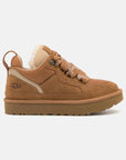 UGG Lowmel Chestnut sneakers uomo e donna in pelle scamosciata marrone chestnut, vista laterale