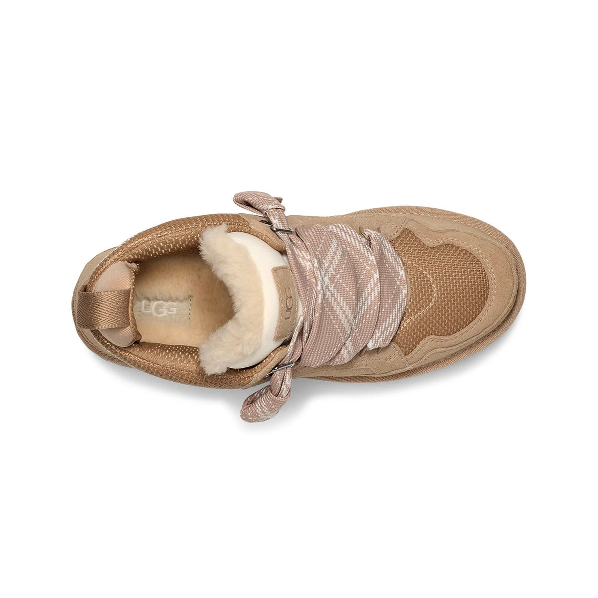 UGG Lowmel Sand sneakers donna in pelle scamosciata beige sand, vista posteriore