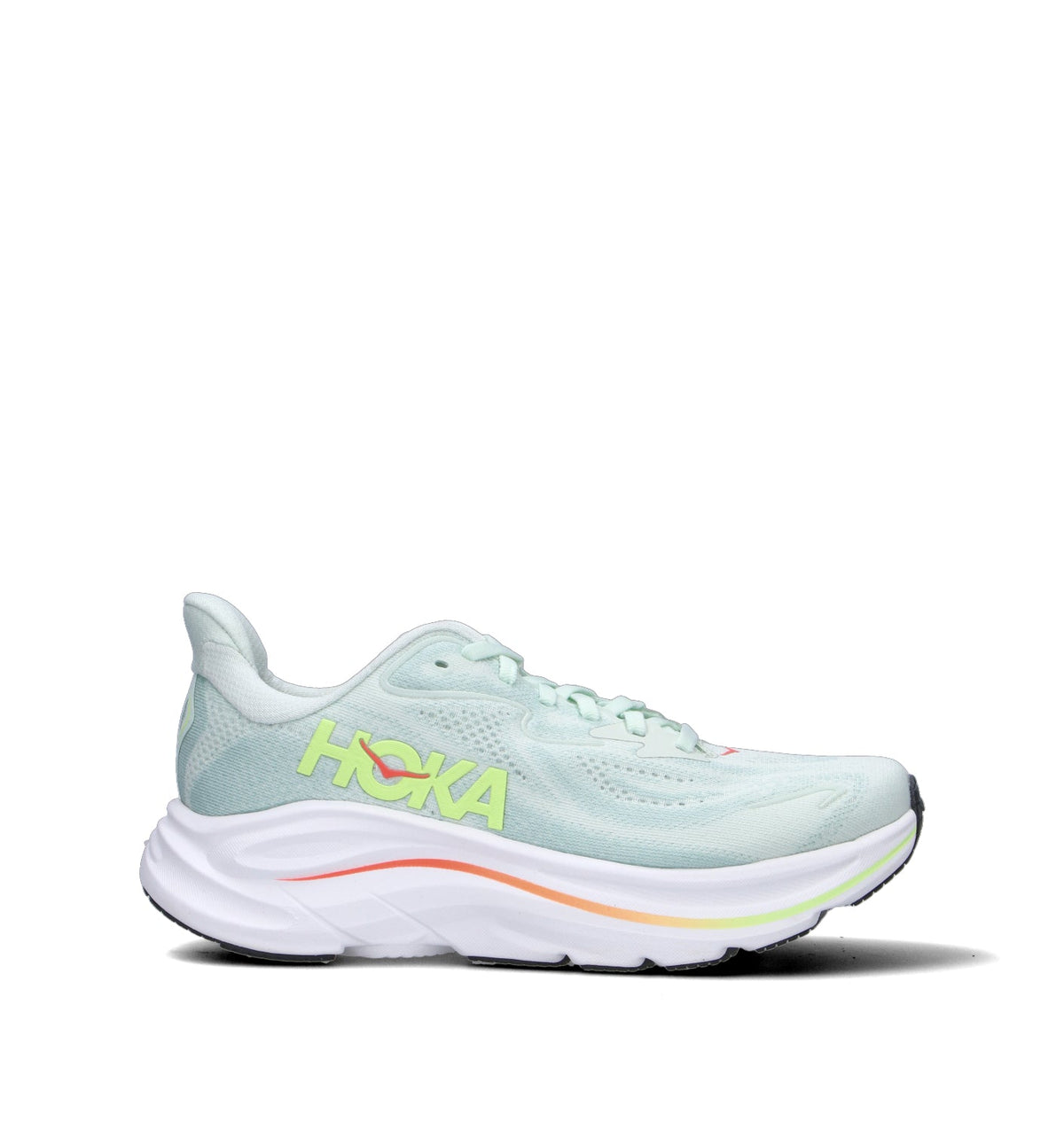 Hoka One One W Clifton 10 Scarpa running donna sea glass/neon flame
